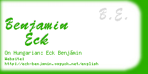 benjamin eck business card